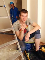Naughty teen twink blowjob at the construction site